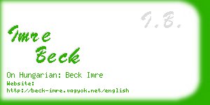 imre beck business card